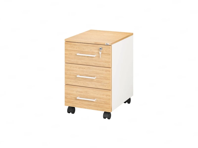 Тумба мобильная, 3 ящика 400x500x650 RM120-40x50 Вяз Швейцарский светлый/Белый